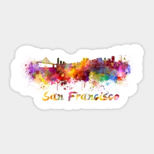 San Francisco skyline in watercolor Sticker